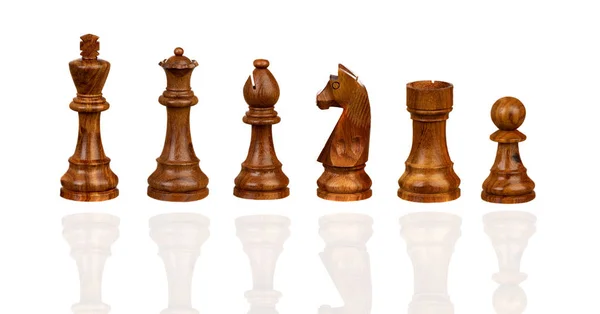 Πιόνια σκακιού που απομονώνονται σε λευκό — Φωτογραφία Αρχείου