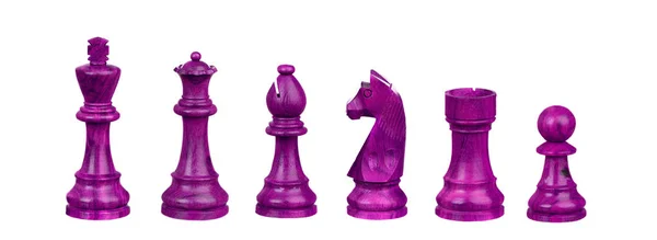 Rosa Schachfiguren isoliert auf weiß — Stockfoto