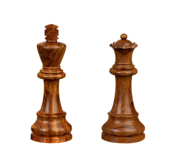 Wooden brown chess pieces — Stock Photo, Image