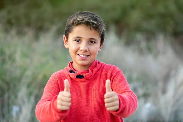 Happy guy with red jersey saying Ok — Stock Photo, Image