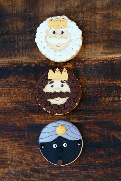 Drie wijze mannen, koekjes voor Kerstmis — Stockfoto