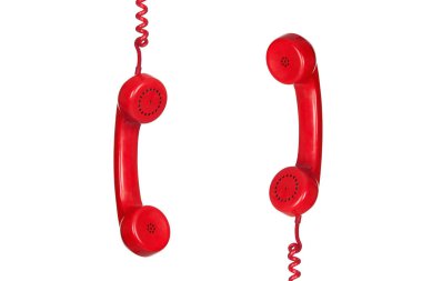 Kırmızı vintage telefonları