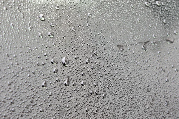 Superficie Gris Con Gotas Agua Lluvia Cerca —  Fotos de Stock