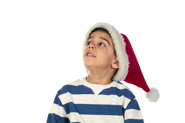 Bambino zingaro con cappello di Natale — Foto Stock