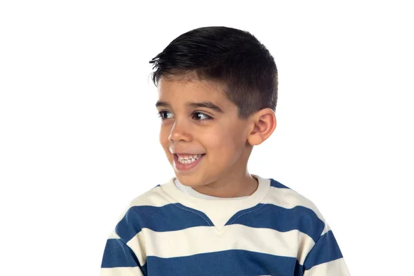 Niño feliz con camiseta a rayas — Foto de Stock