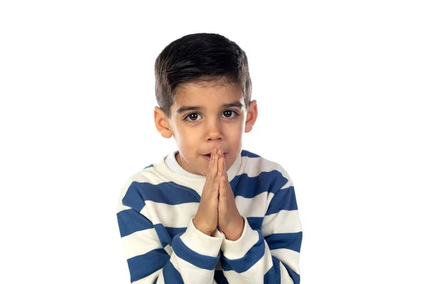 白い背景に隔離されたラテン語の子供の祈り — ストック写真