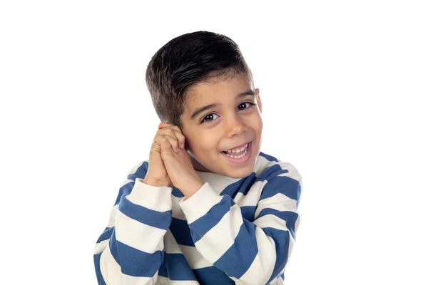 Liebenswertes Lateinisches Kind Isoliert Auf Weißem Hintergrund — Stockfoto
