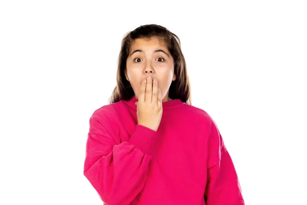 Adorable Joven Aislada Sobre Fondo Blanco — Foto de Stock