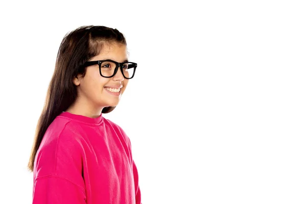 Adorable Joven Aislada Sobre Fondo Blanco —  Fotos de Stock