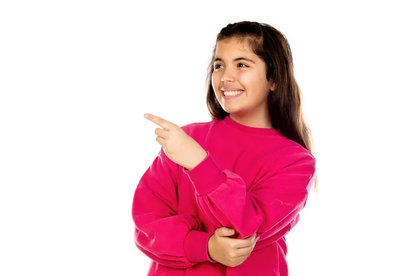 Adorable Young Girl Isolated White Background — Stock Photo, Image