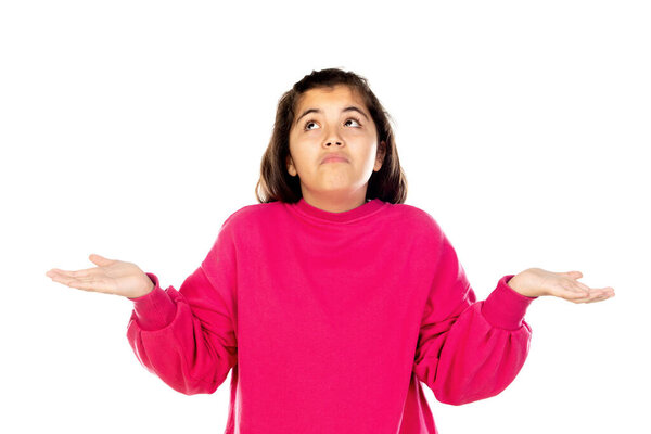 Очаровательная девушка, изолированная на белом фоне
