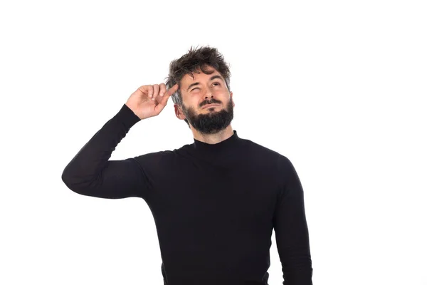 Joven Negro Aislado Sobre Fondo Blanco — Foto de Stock