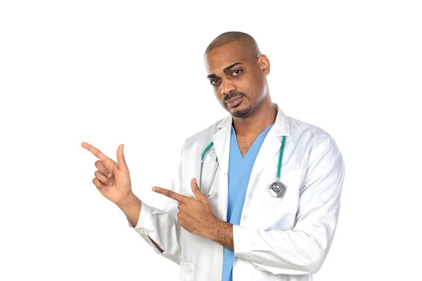 Africký Lékař Izolovaný Bílém Pozadí — Stock fotografie