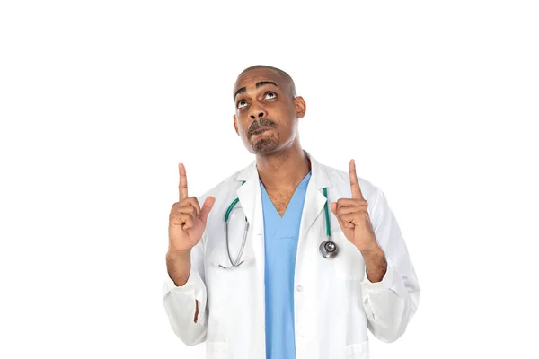 African Doctor Isolated White Backgroung — Stock Photo, Image