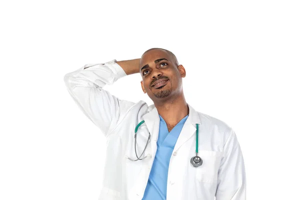 Afrikanischer Arzt Isoliert Auf Weißem Hintergrund — Stockfoto