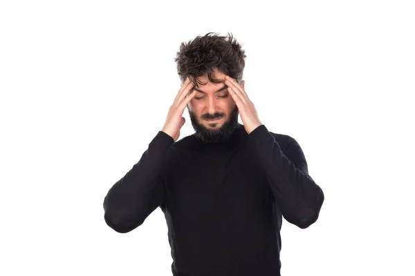 Jeune Homme Noir Isolé Sur Fond Blanc — Photo