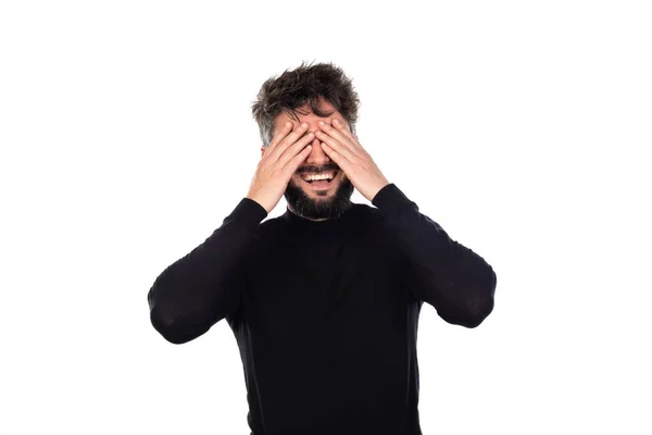 Jeune Homme Noir Isolé Sur Fond Blanc — Photo