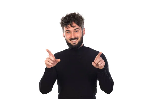 Jeune Homme Noir Isolé Sur Fond Blanc — Photo