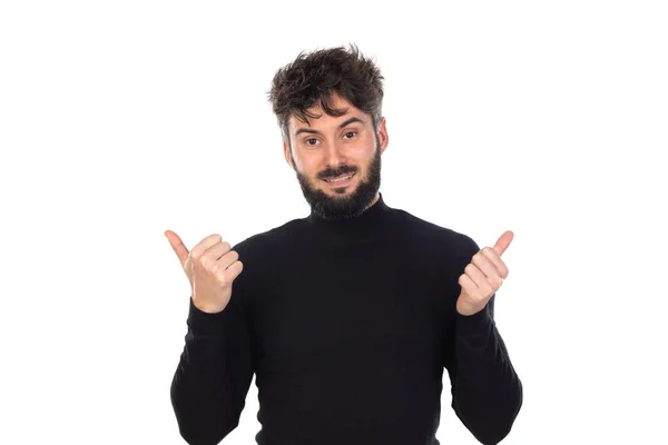 Jovem Preto Isolado Fundo Branco — Fotografia de Stock