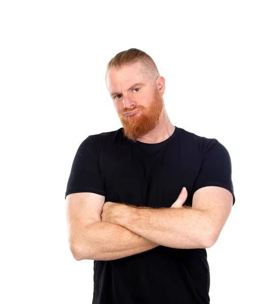 Redhead Man Isolated White Background — Stock Photo, Image