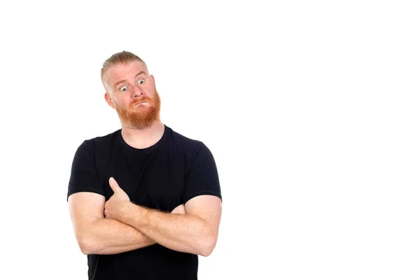 Redhead Man Isolated White Background — Stock Photo, Image