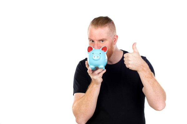 Redhead man isolated on a white background