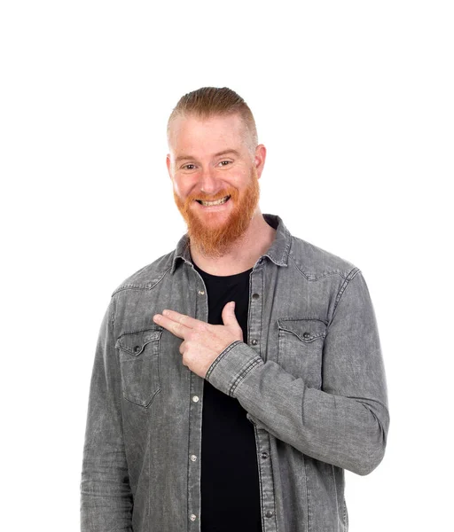 Redhead Man Isolated White Background — Stock Photo, Image