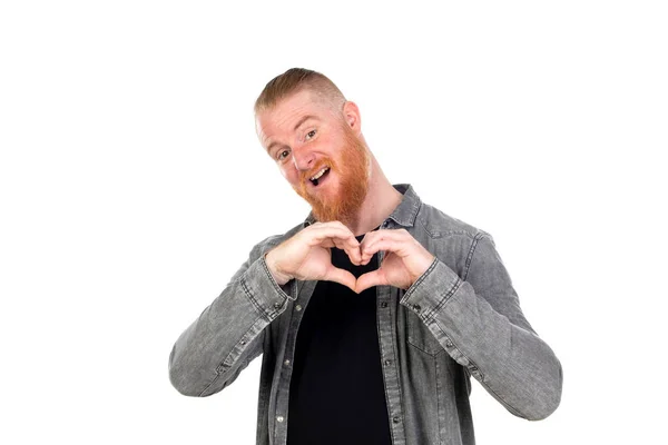 Redhead Man Isolated White Background — Stock Photo, Image