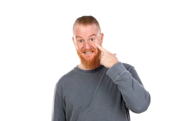 Redhead Man Isolated White Background — Stock Photo, Image