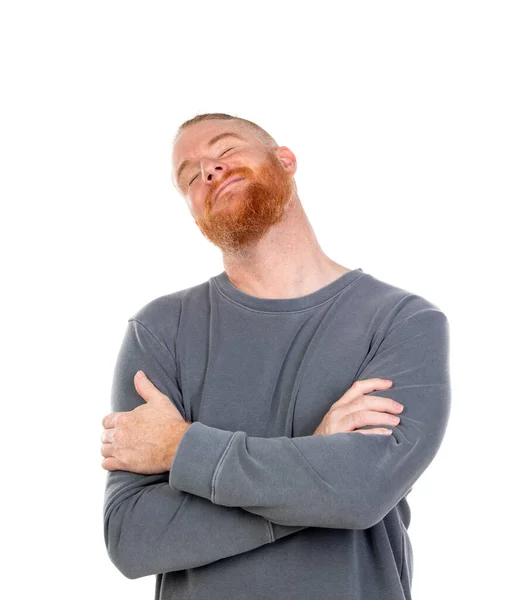 Redhead Man Isolated White Background — Stock Photo, Image