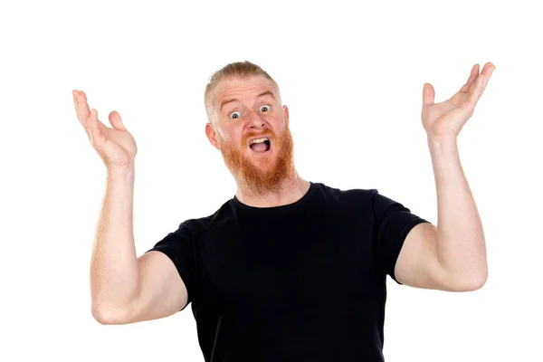 Redhead Man Isolated White Background — Stock Photo, Image