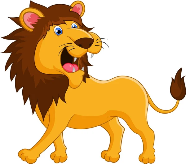 Lion cartoon roaring — Stock Vector