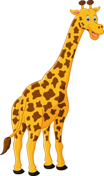 Desenhos Animados Girafa Bonito Fundo Branco —  Vetores de Stock