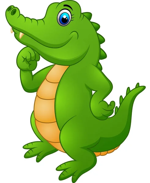 Ilustração Vetorial Bonito Desenho Animado Crocodilo —  Vetores de Stock