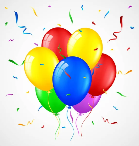 Ilustração Vetorial Balões Aniversário — Vetor de Stock