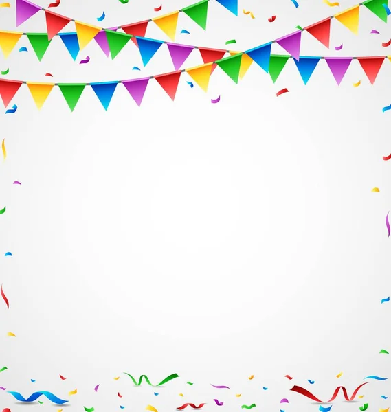 Kleurrijke Confetti Witte Achtergrond — Stockvector