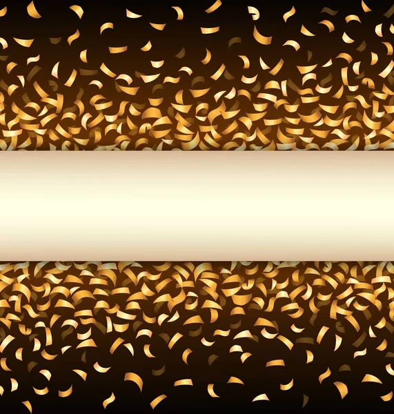 Confettis Dorés Sur Fond Noir — Image vectorielle