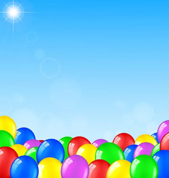 Ilustração Vetorial Fundo Aniversário Com Balões —  Vetores de Stock