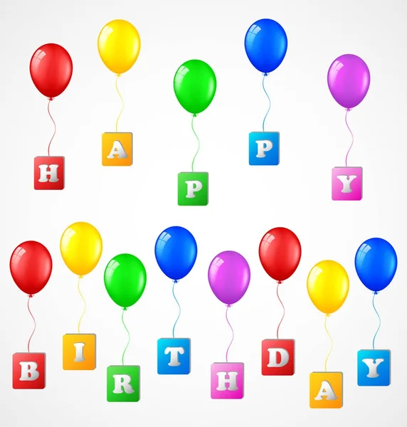Balonlu Doğum Günü Arka Plan Vektör Çizim — Stok Vektör