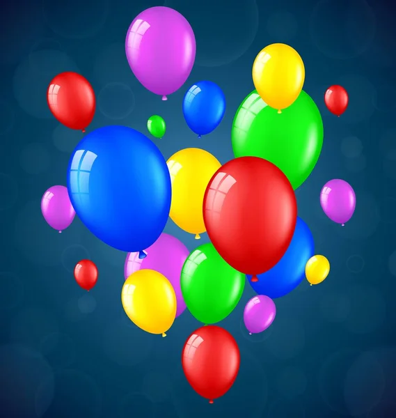 Vector Illustration Birthday Balloons — Stock Vector