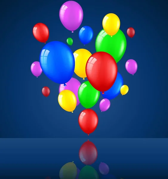 Vector Illustration Birthday Balloons — Stock Vector