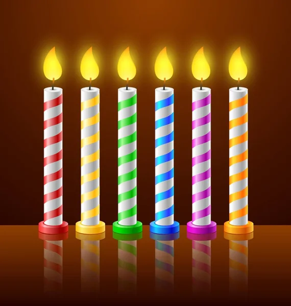 Vectorillustratie Van Verjaardag Achtergrond Met Kaarsen — Stockvector