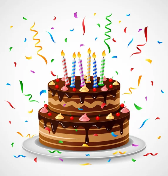 Vectorillustratie Voor Cake Van Kindverjaardag — Stockvector