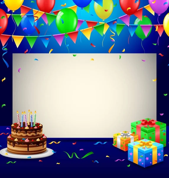Vektör Çizim Birthday Arka Plan — Stok Vektör
