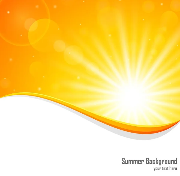 Sommer Hintergrund Mit Heller Sonne — Stockvektor