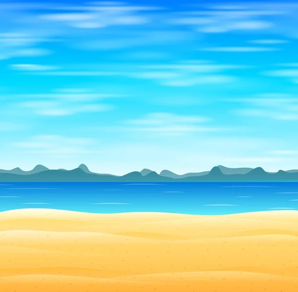 Playa Tropical Con Cielo Azul — Vector de stock