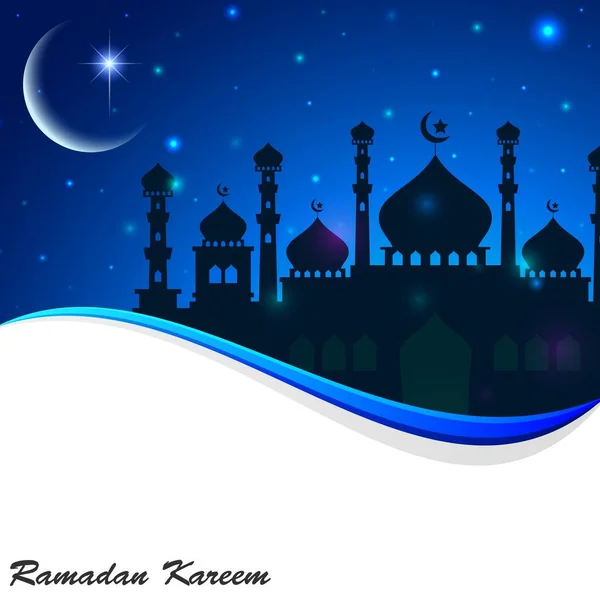 Ramadan Kareem Med Siluett Moské — Stock vektor