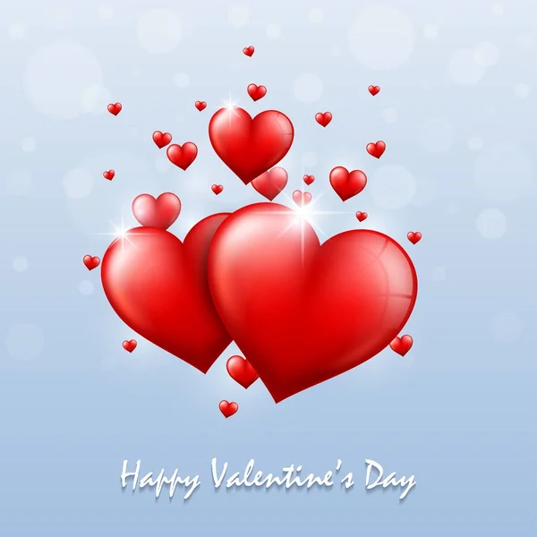 Happy Valentine Day Rood Hart — Stockvector