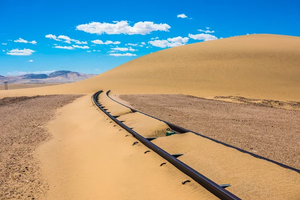 Railway tracks after sand storm