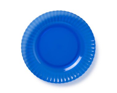 Beyaz arka plana yerleştirilmiş mavi cam levha